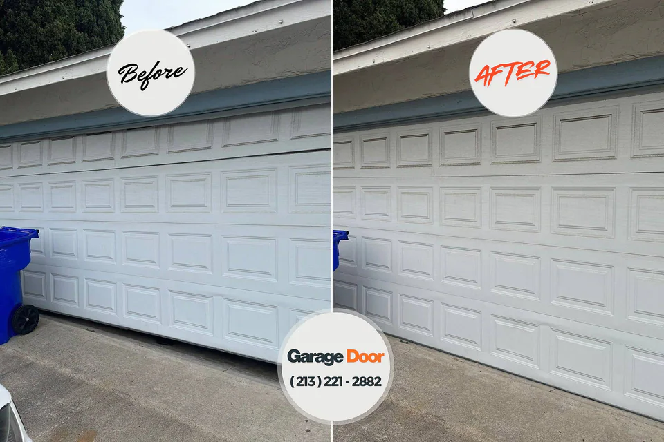 Before and after: garage door repair Hamilton County